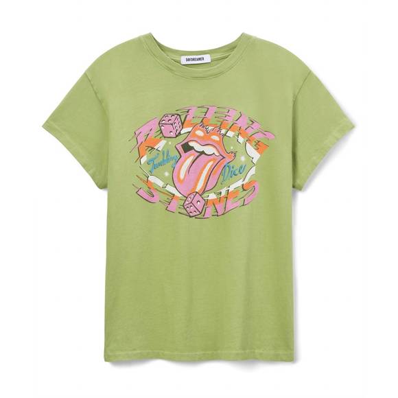 NEW DAYDREAMER rolling stones tumbling dice tour tee in matcha - Picture 4 of 4